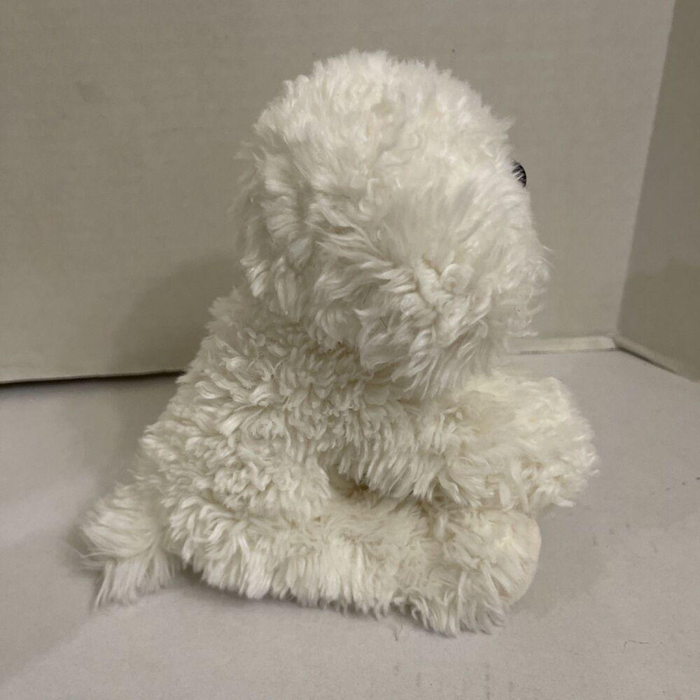 Vintage Russ Berrie White Puppy Dog Muffin Plush Animal 8" Maltese Bichon Frise - Picture 5 of 9